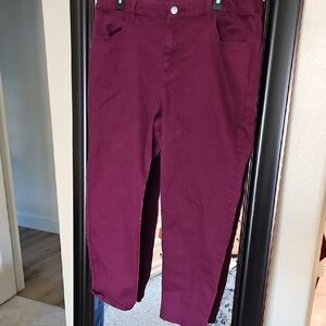 Chico's Perfect Stretch Girlfriend Pants in Deep Burgundy